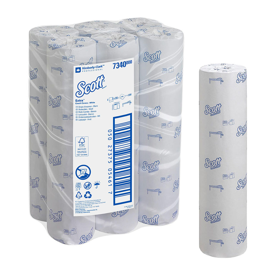Scott Essential Ärzterollen, 2-lagig, weiß, 50 x 34 cm (6 x 200 Bl.)