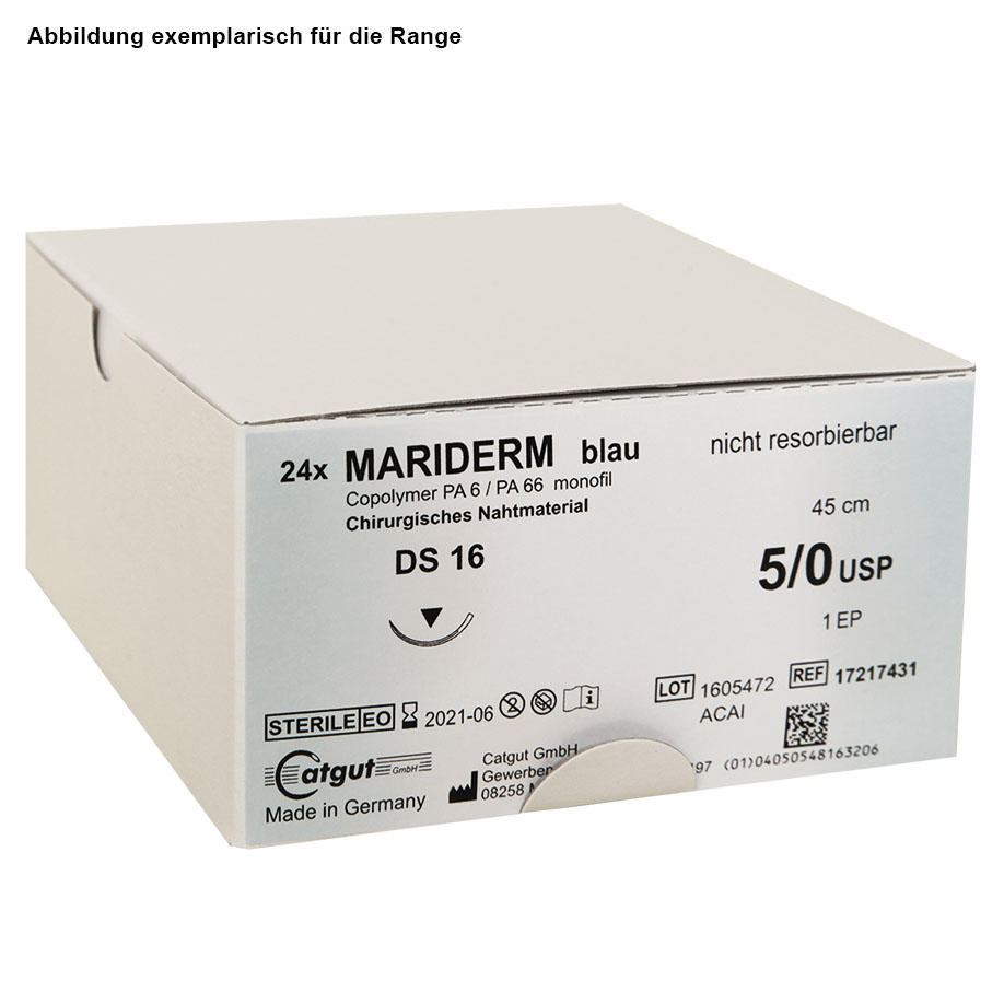 MARIDERM DS 12 5/0=1, blau, monofil, Nahtmaterial Fadenlänge 45 cm (24 Stck.)