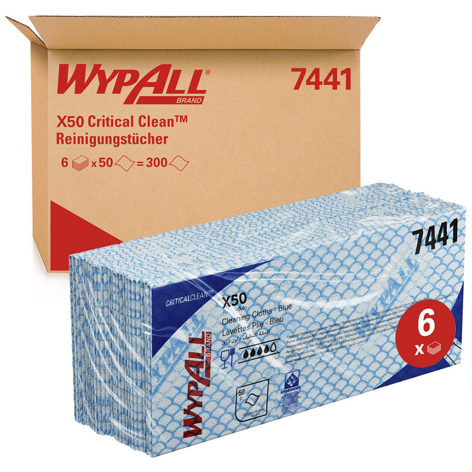 WypAll X50 Critical Clean farbcodierte Reinigungstücher (6 x 50 Stck.)