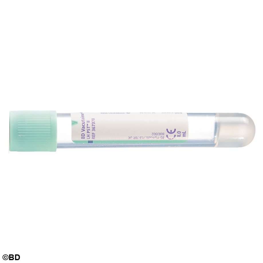 BD Vacutainer Plus PSTII Röhrchen aus PET, 8 ml, Lithium-Heparin und Trenngel