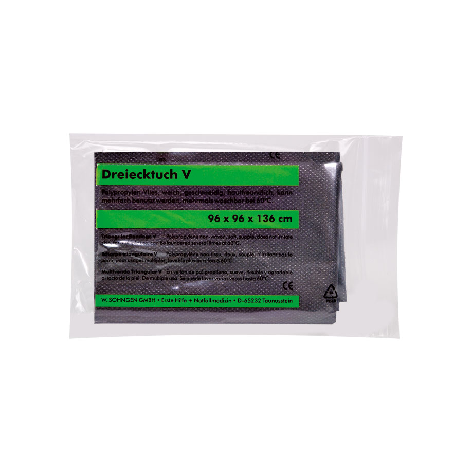 Triangular Bandage V, black DIN 13168