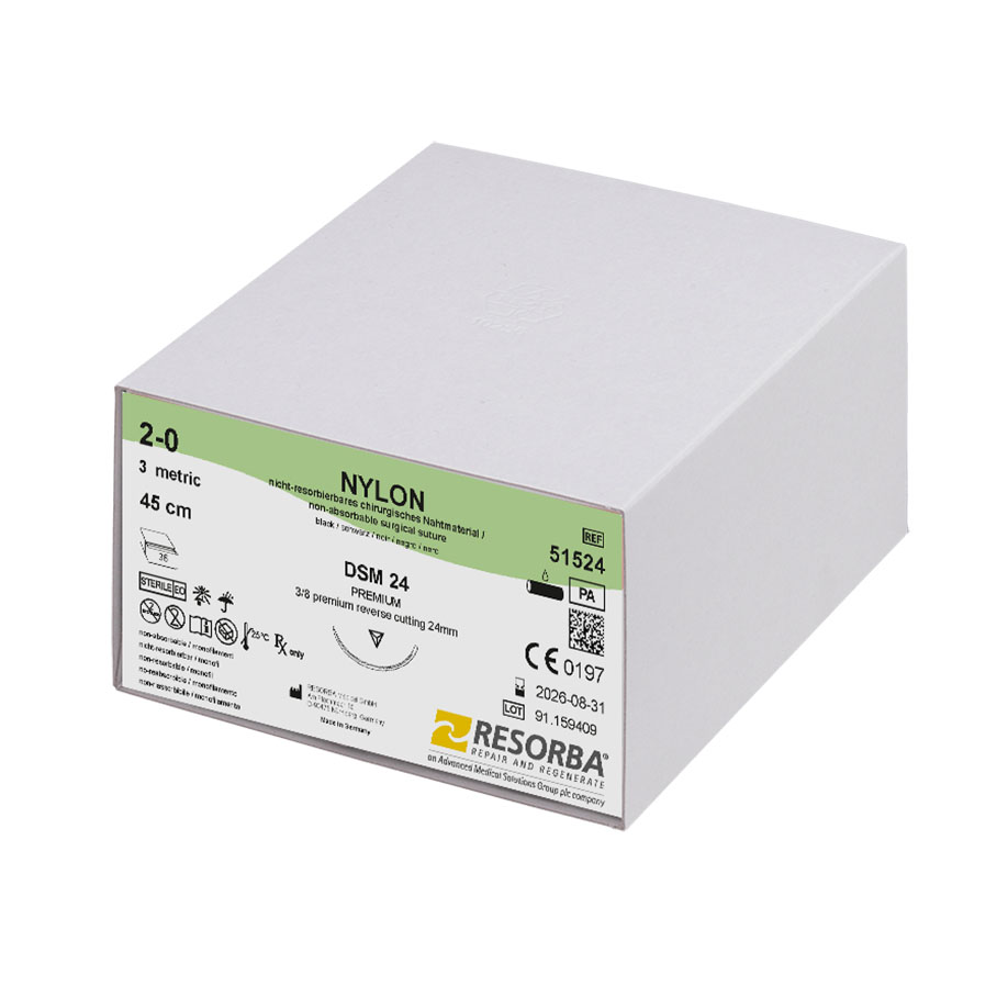 NYLON DSM 24 2/0=3 schwarz monofil,