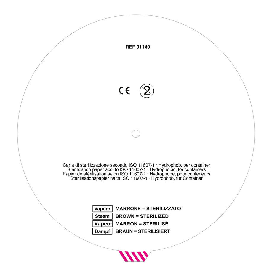 Containerrundfilter, Ø190/6 mm, mit Dampfindikator (5 x 100 Stck.)