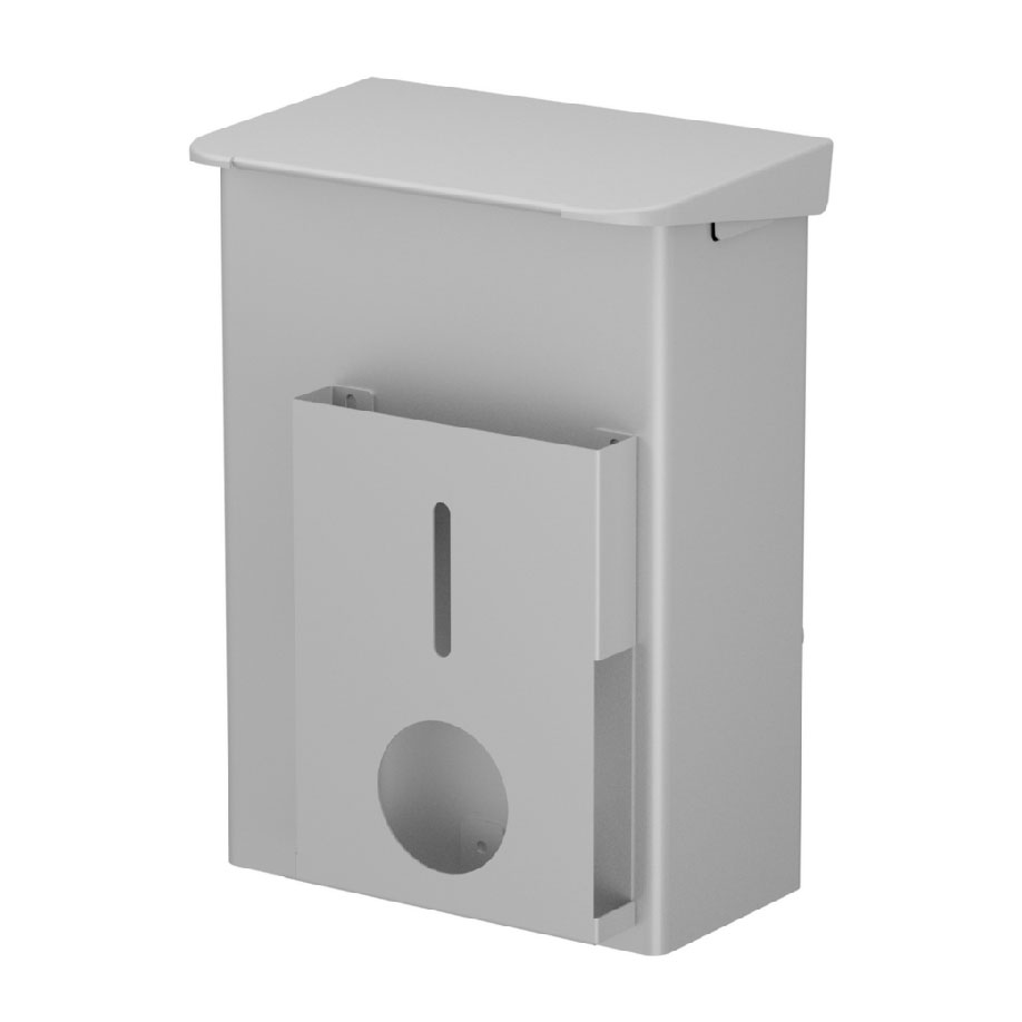 ingo-man Hygiene-Abfallbox 6 Ltr. AB 6 HB Universal A, eloxiertes Aluminium, mattsilber