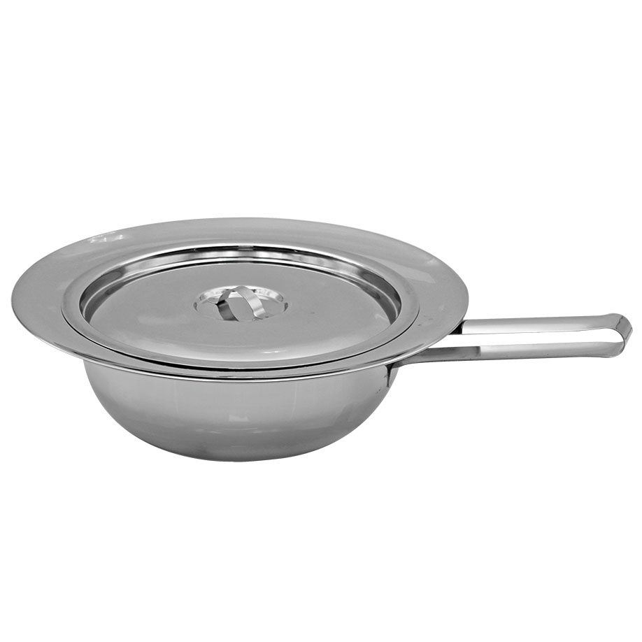 Stechbecken aus Edelstahl mit Deckel