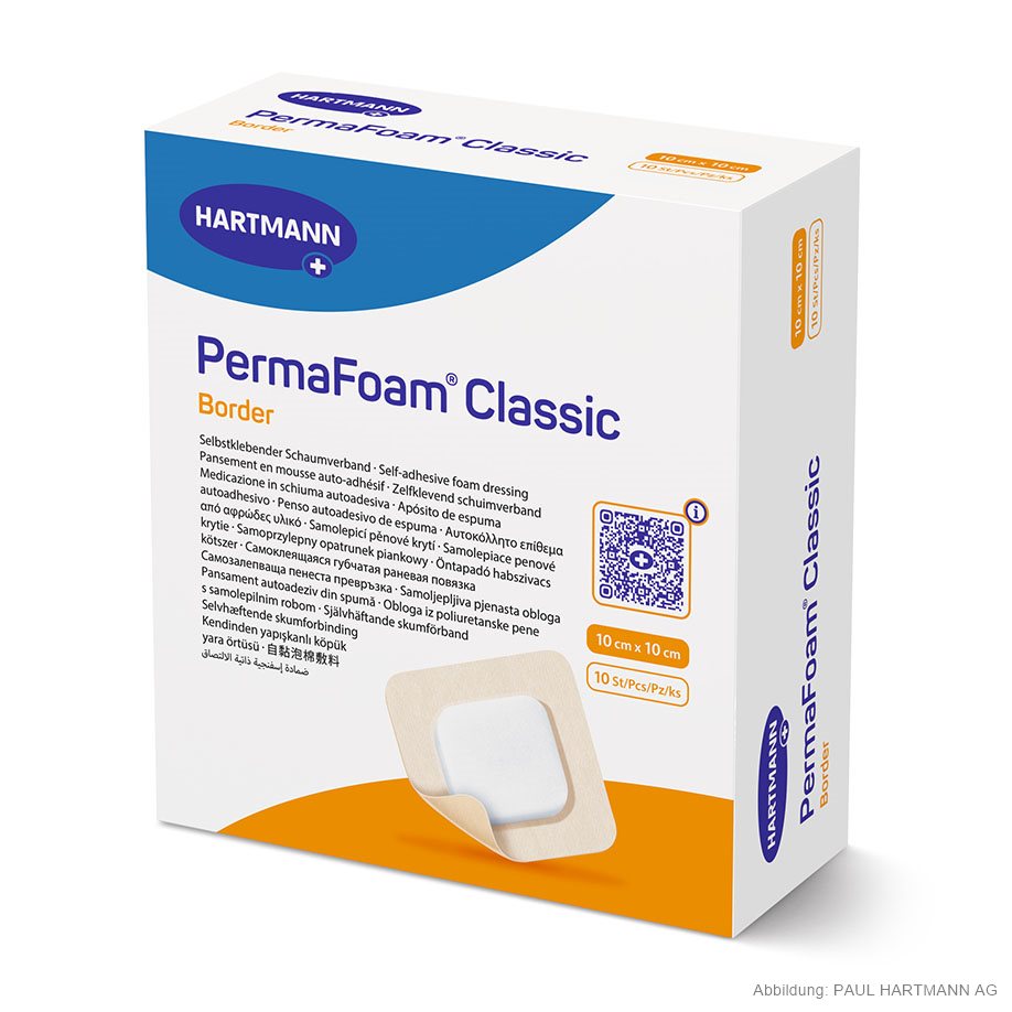 PermaFoam Classic Border Schaumverband steril 10x10 cm (10 Stck.)