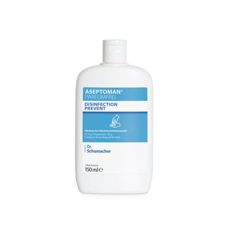 Aspetoman perfum free 150 ml dispenser bottle, hand disinfectant