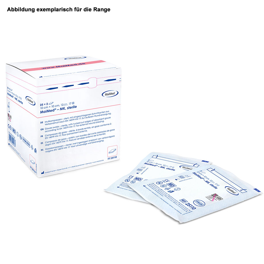 MaiMed Mullkompressen 8-fach steril, 10 x 10 cm (25 x 2 Stck.)