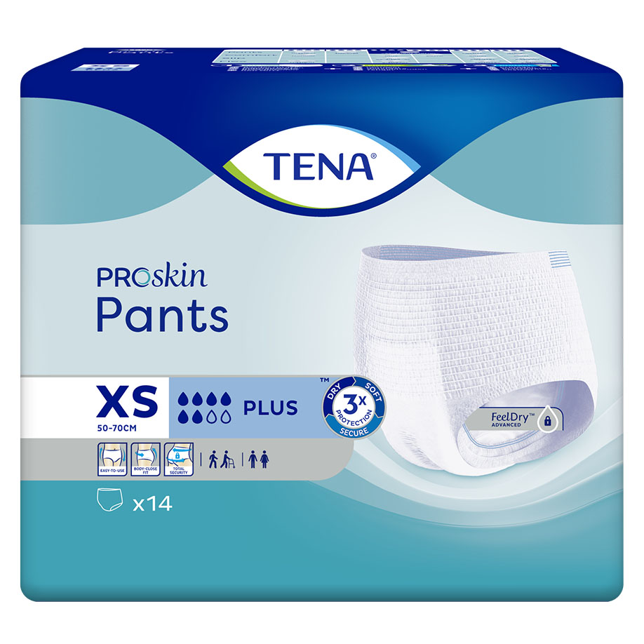 TENA ProSkin Pants Plus XS Einweghosen blau (4 x 14 Stck.)
