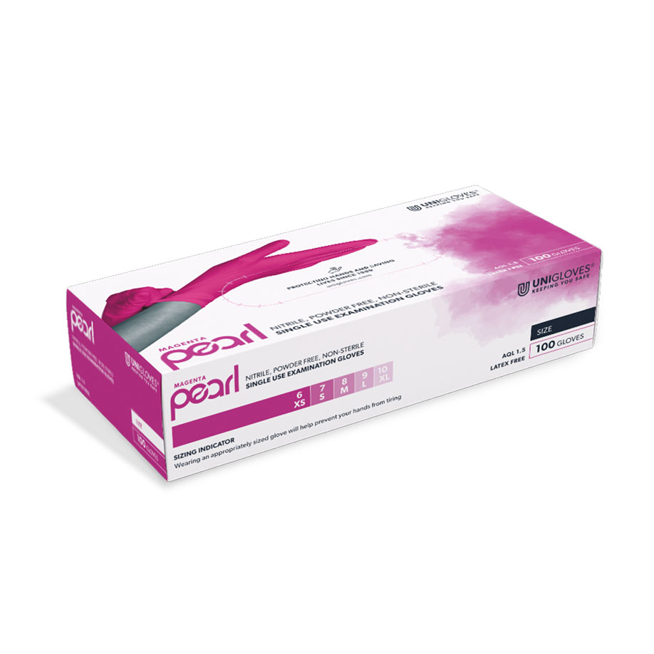 Magenta Pearl Nitril U.-Handschuhe Gr.XL
