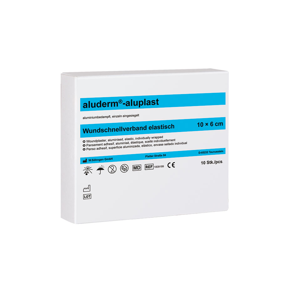 aluderm-aluplast Wound Plaster elastic approx. 10 x 6 cm (10 pcs.)