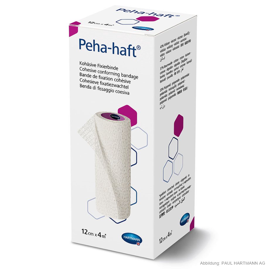 Peha-haft 4 m x 12 cm fixation bandage individually packed