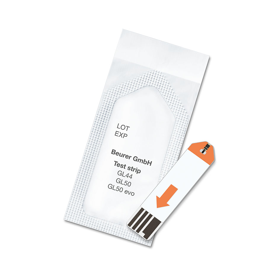 Test strips individually packed, 50 pcs. for Beurer GL 44/GL 44 Pro,