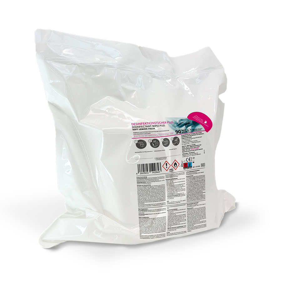 Unigloves Desinfektionstücher PLUS Soft, lemonfresh (2 x 90 Tücher)
