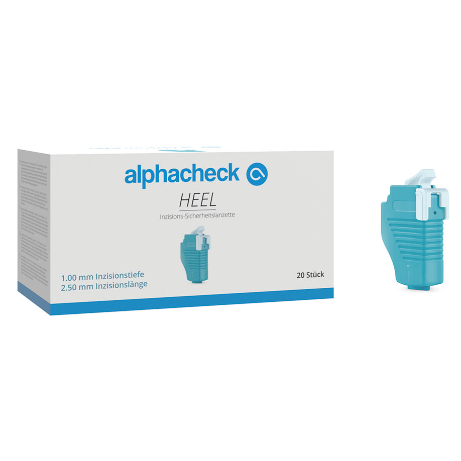 alphacheck HEEL Safety incision lancets 1.00 x 2.50 mm (20 pcs.)