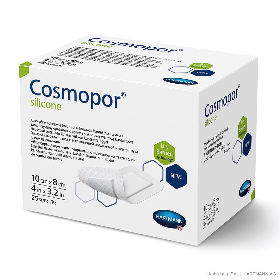 Cosmopor silicone Wundverband steril 10 x 8 cm (25 Stck.)